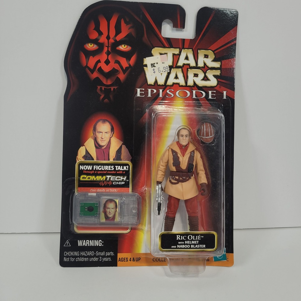Star Wars Episode I Ric Olie Action Figure Hasbro 1998 CommTech Chip New